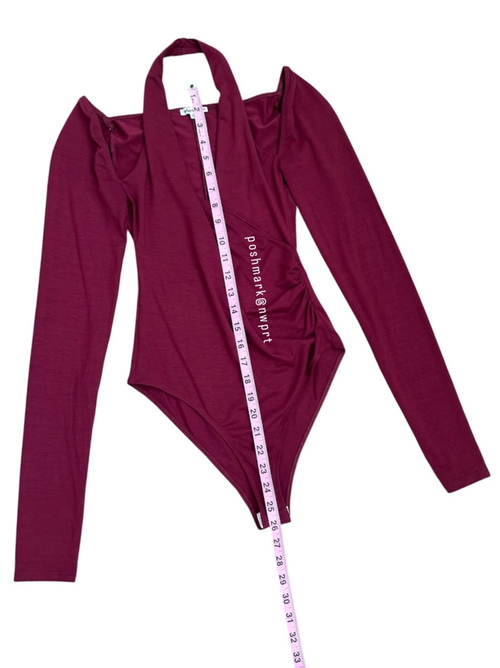 Reformation 🩰 Noa NYC Ballet Knit Bodysuit Cut Out Top XS Chianti Burgundy Wine - Picture 8 of 10